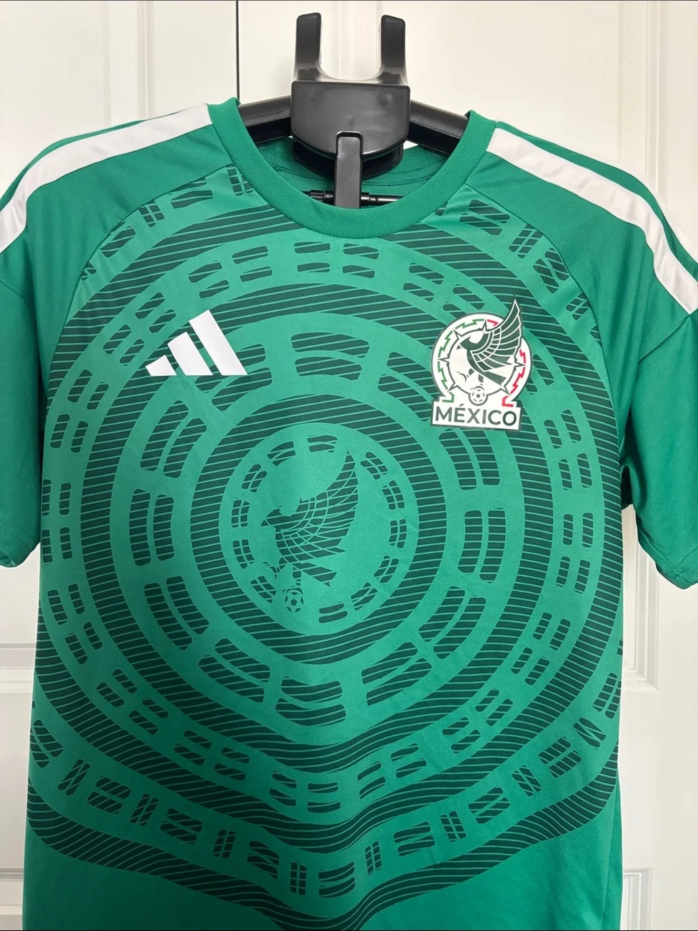 adidas Mexico Kids Green Soccer Jersey with White Accents